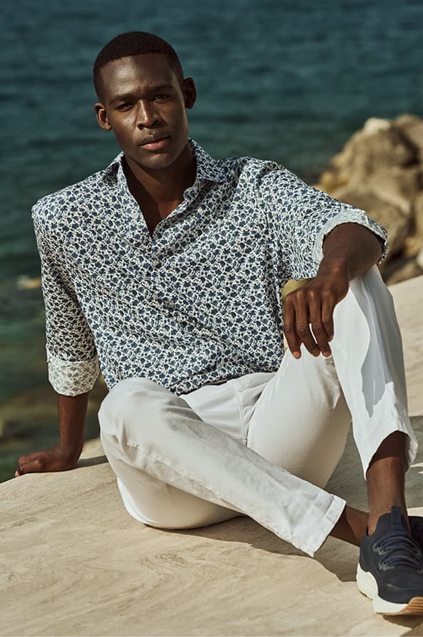 Camicia floreale in puro cotone