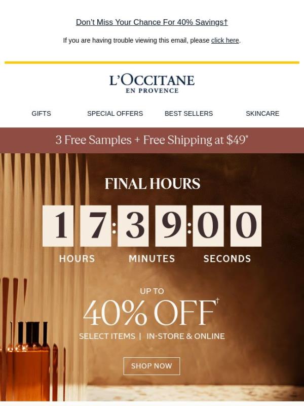 Dont Miss Your Chance For 40% Savings