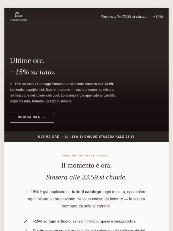 Scade STASERA alle 23.59 · −15% su tutto