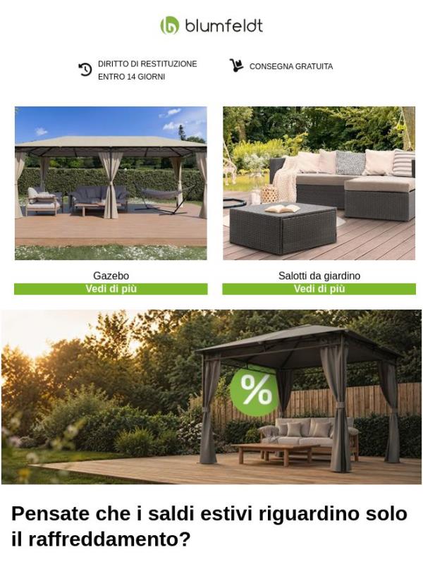 L’estate  porta sconti! Per il giardino, la cucina e tutta la casa fino al -50%!