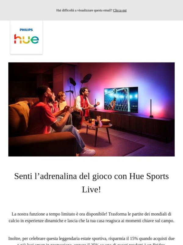 Hue Sports Live è qui! Fino al -25%