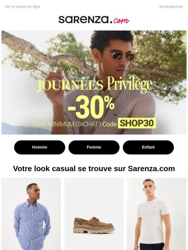 -30% sur votre look casual 🌾