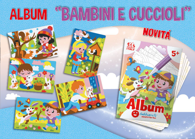 L'ìmmagine mostra il nuovo prodotto album bambini e cuccioli!