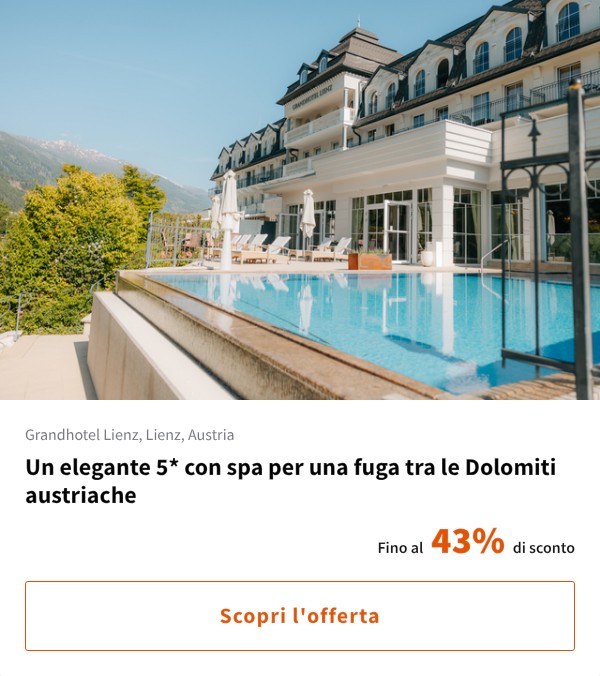 Un elegante 5* con spa per una fuga tra le Dolomiti austriache
