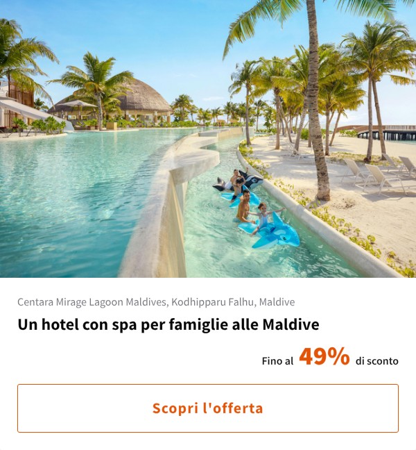 Un hotel con spa per famiglie alle Maldive