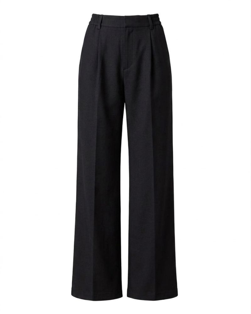 Pantalone Palazzo Loose Fit in Interlock Black