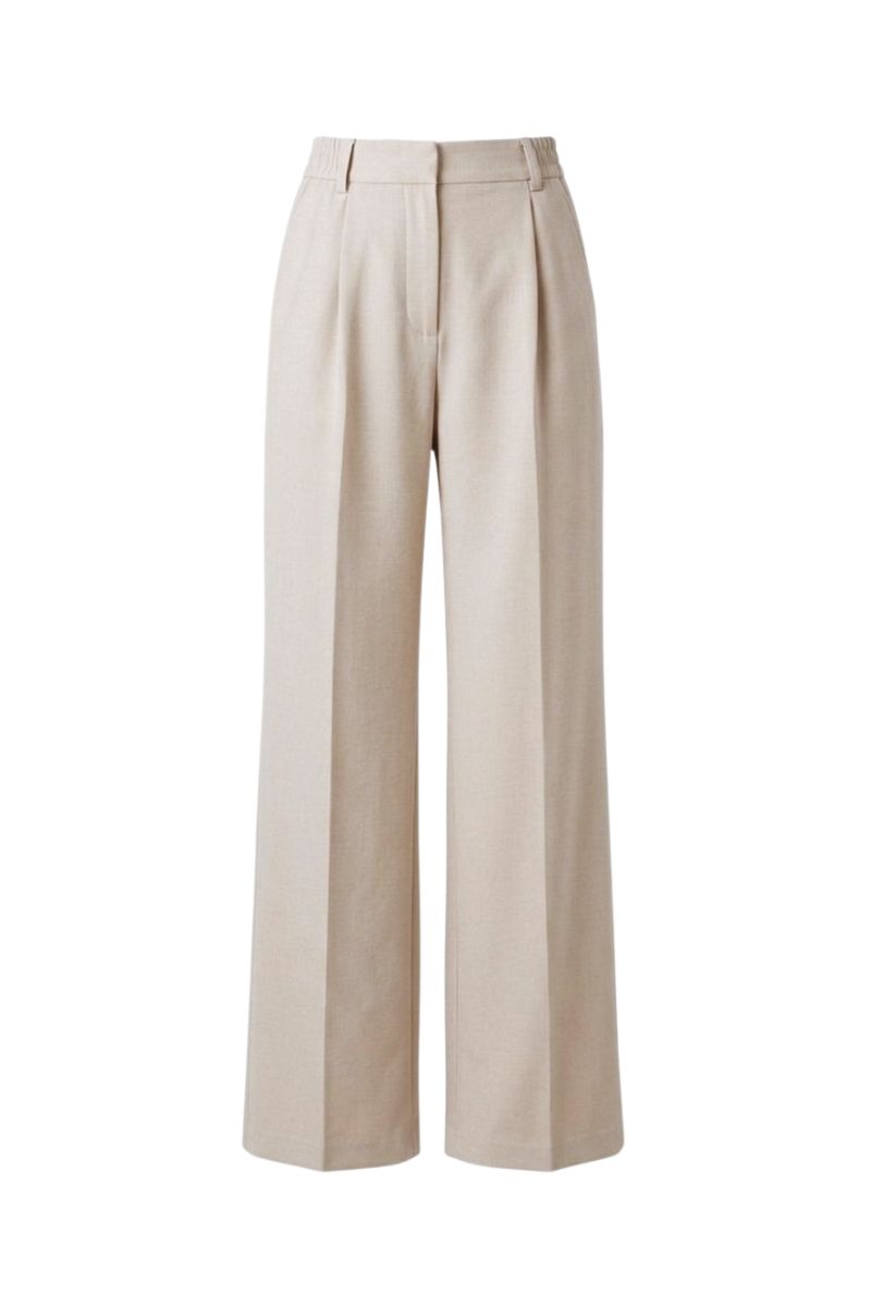 Pantalone Palazzo Loose Fit in Interlock Beige