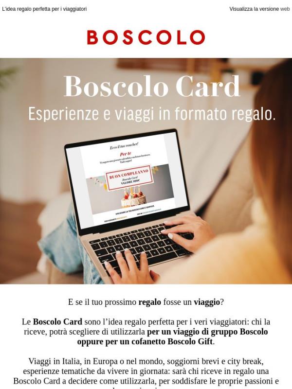 Viaggi ed esperienze in formato regalo, con le Boscolo Card