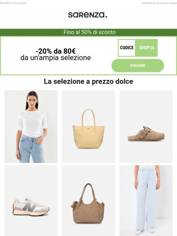 La nostra selezione a prezzi vantaggiosi con il codice SHOP20