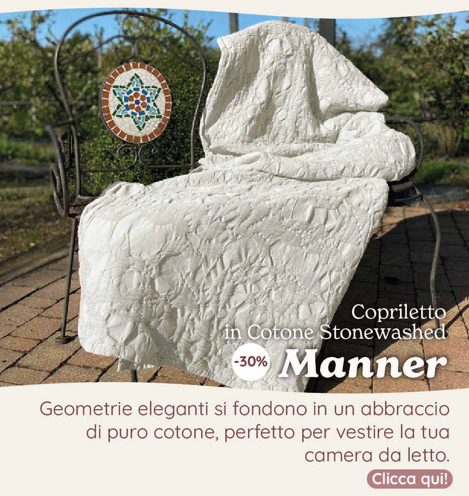 Copriletto in Cotone Stonewashed con Lavorazione a Rilievo - Manner