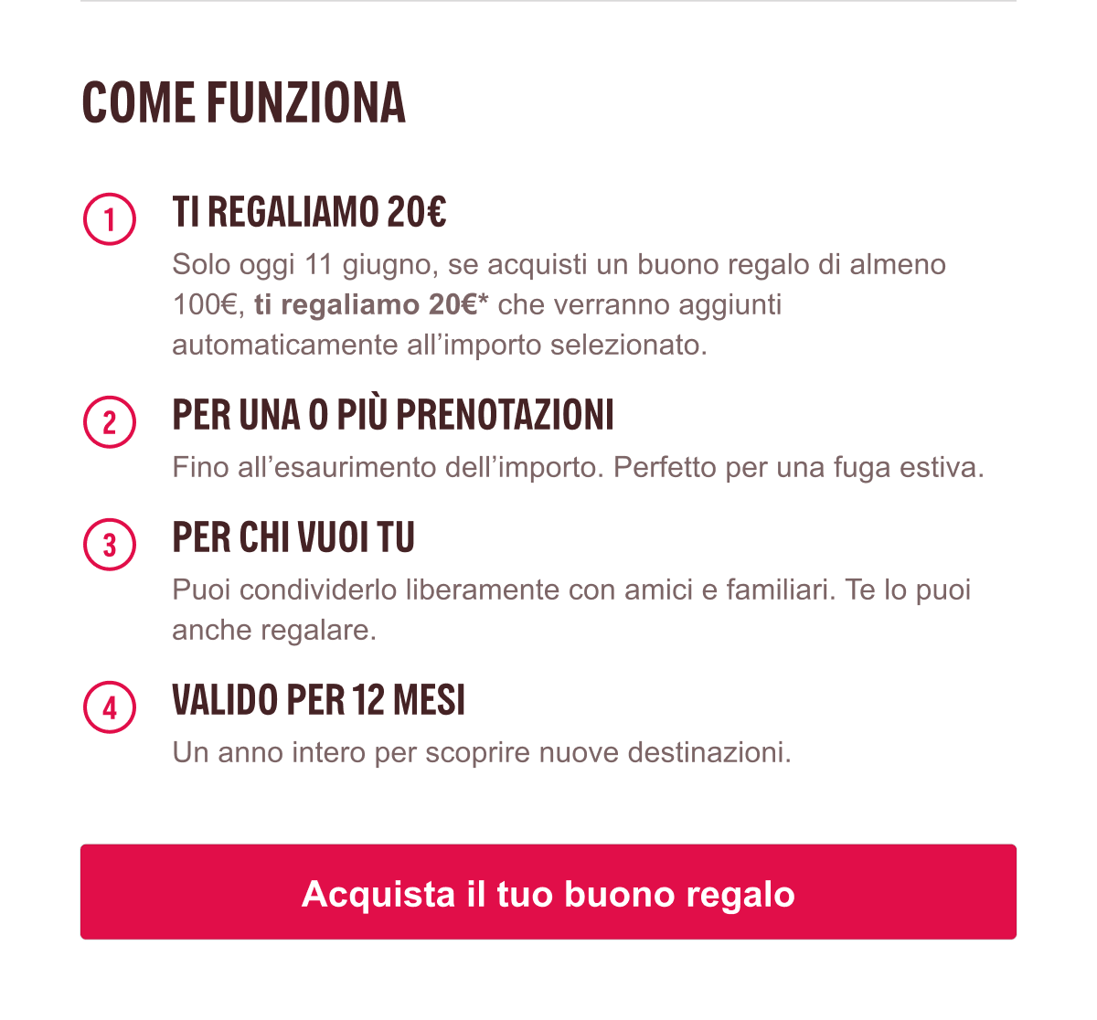 VANTAGGI DEL BUONO REGALO