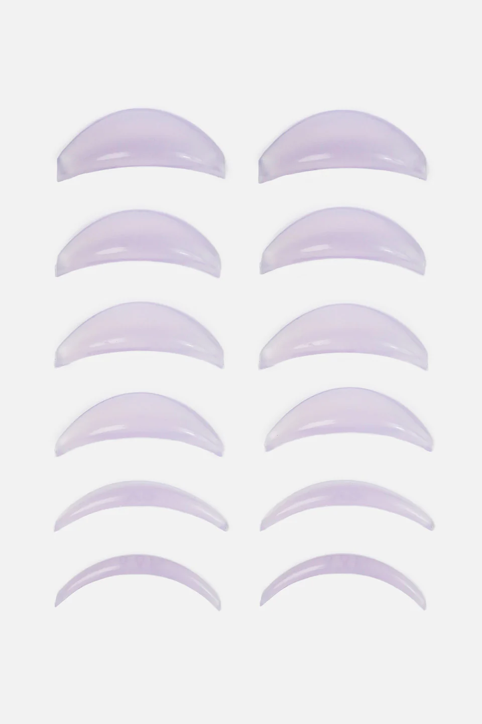 Image of Bigodino curvo viola per laminazione coreana 6 paia