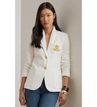 Blazer in jacquard intrecciato bianco