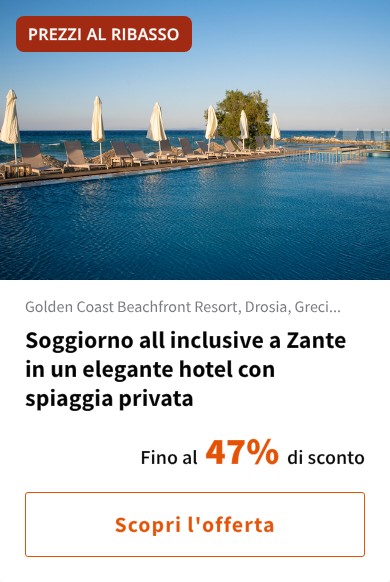 Soggiorno all inclusive a Zante in un elegante hotel con spiaggia privata