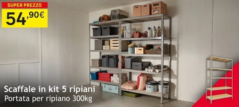 Scaffale in kit 5 ripiani 54,90 &euro;