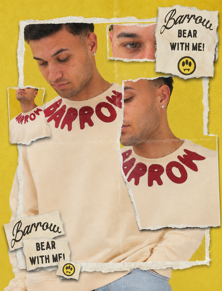 BARROW Felpa girocollo crema