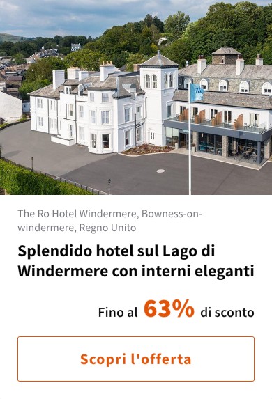Splendido hotel sul Lago di Windermere con interni eleganti