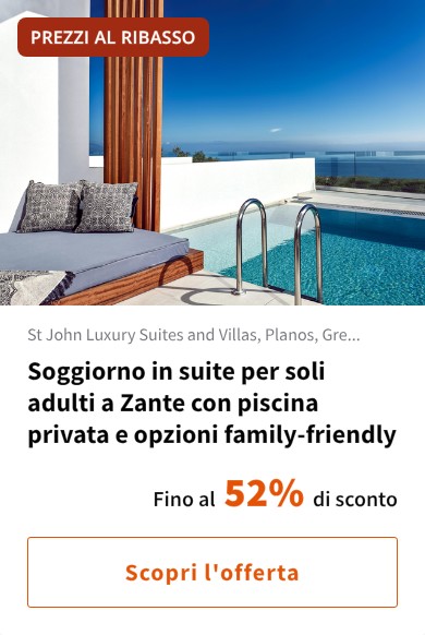 Soggiorno in suite per soli adulti a Zante con piscina privata e opzioni family-friendly