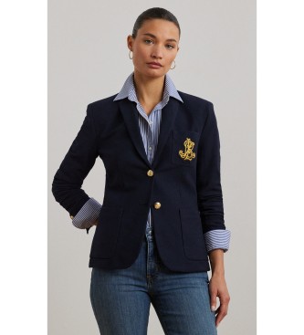 Blazer in jacquard ritorto blu marino