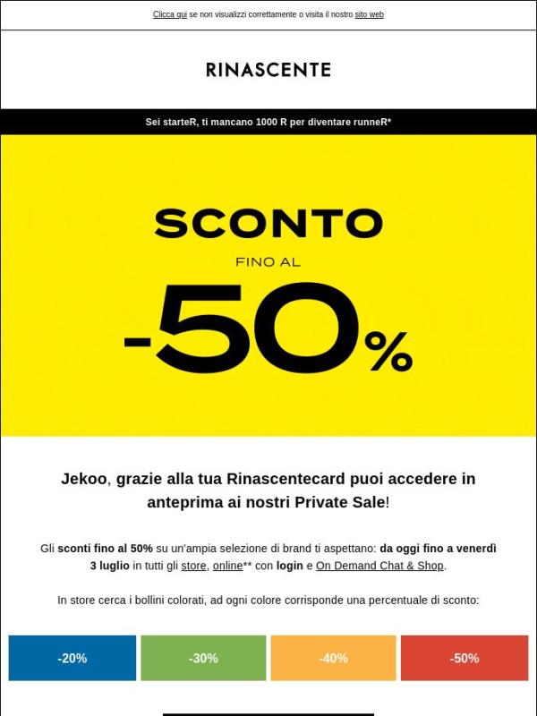 Private Sale: sconti fino al 50%