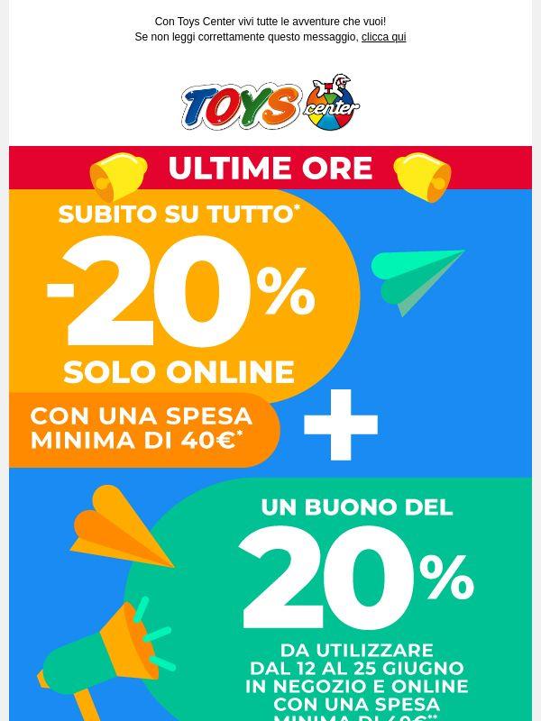 ⏰ ULTIME ORE! -20% su TUTTO, solo online, fino a oggi 11 giugno!