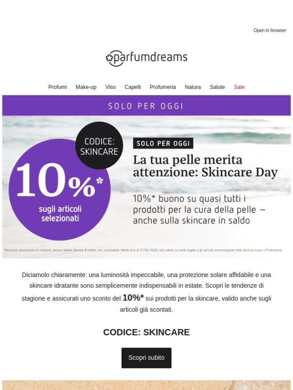 10% di sconto per la tua skincare 🧴