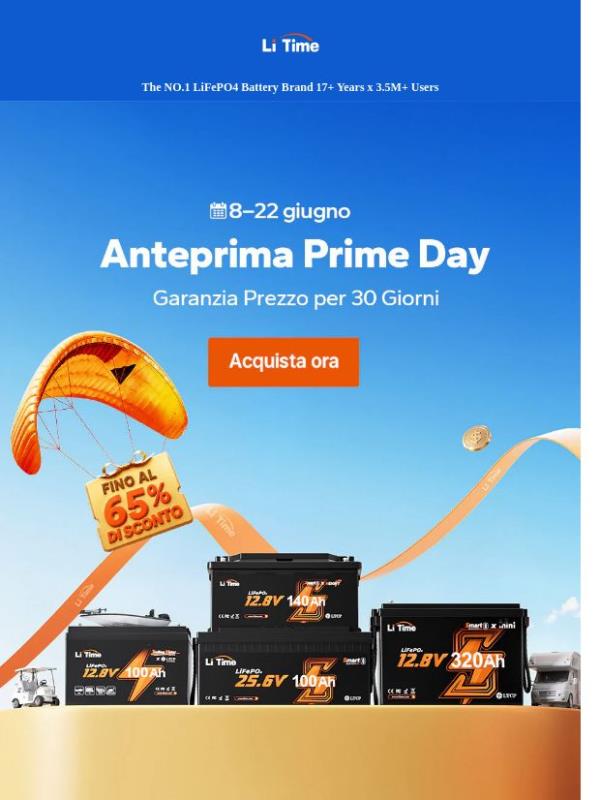 🔥 Giorno dei Membri LiTime: 72 ore di offerte lampo, fino al 65% di sconto!