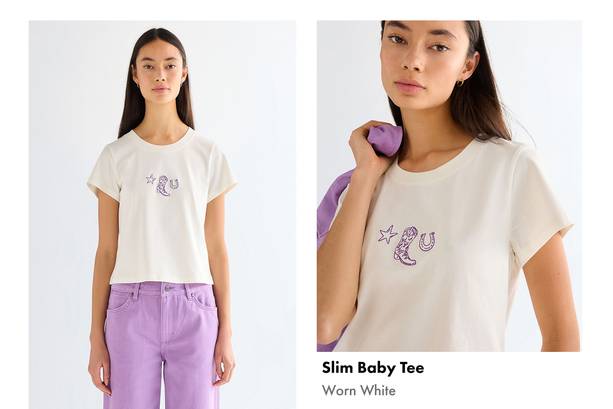 Slim Baby Tee - Worn White