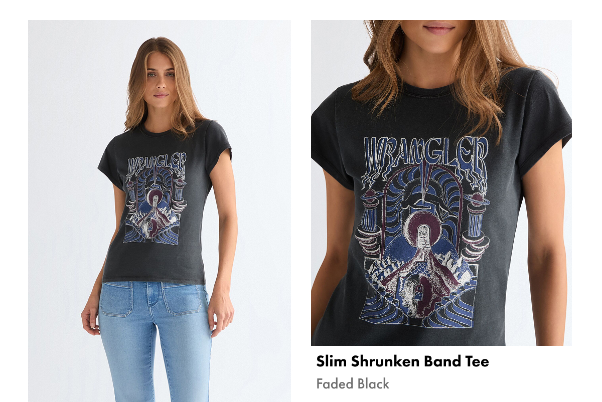 Slim Shrunken Band Tee - Faded Black
