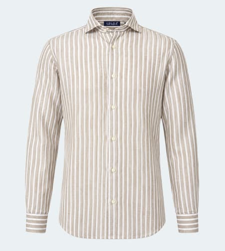 Camicia in lino e cotone a righe