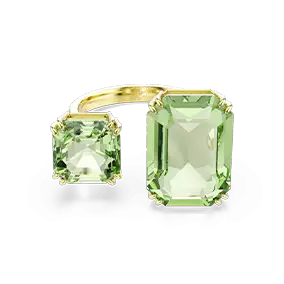 Anello aperto Millenia, Taglio Octagon, Verde, Placcato color oro