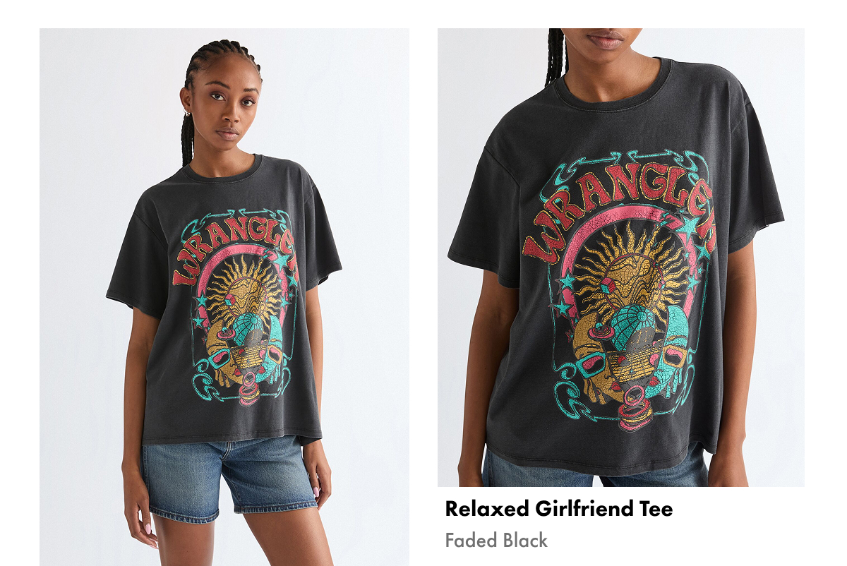 Relaxed Girlfriend Tee - Faded Black