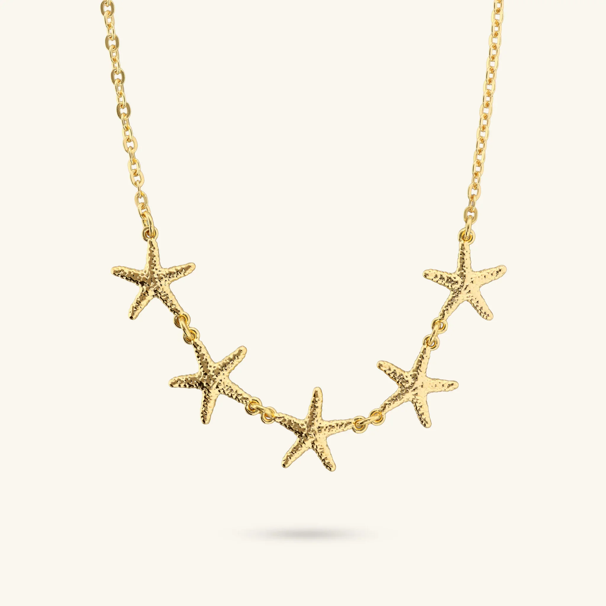 Image of Collana Girocollo Nereide con Stelle di Mare Martellate