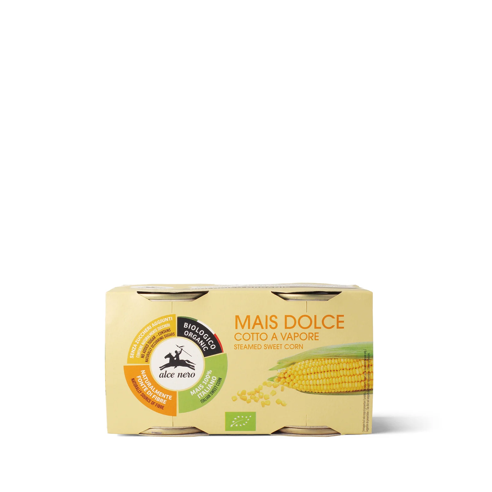 Image of Mais dolce cotto a vapore biologico - 2 lattine