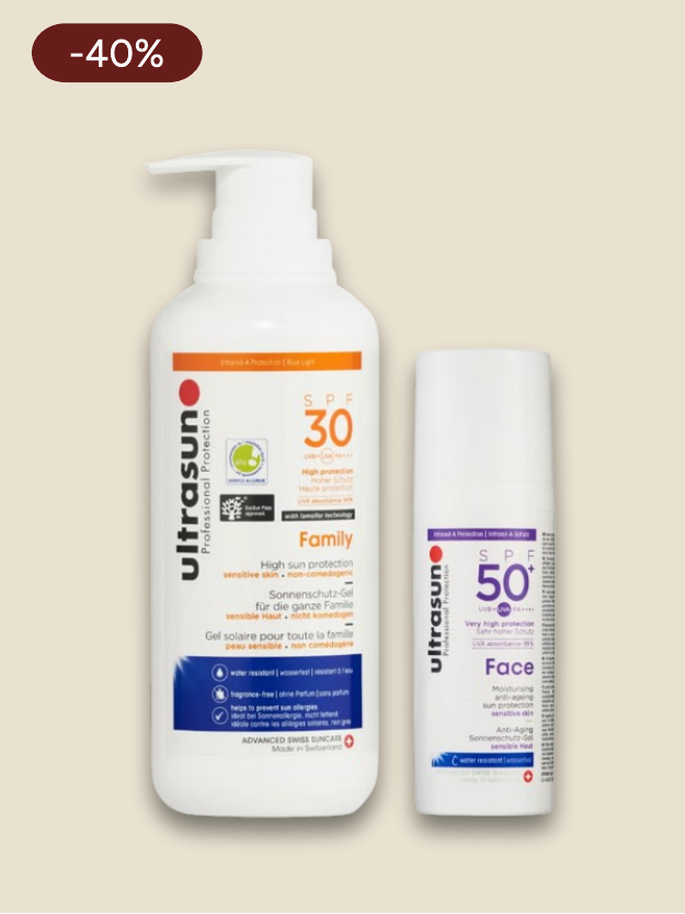 Ultrasun Family SPF30 400ml and Ultrasun Face SPF 50+ 50ml Bundle
