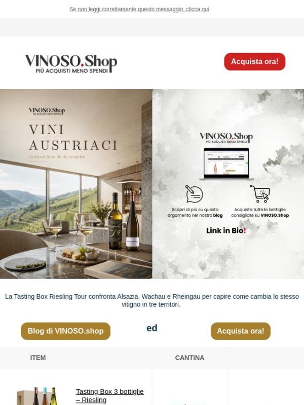 📦🍷 VINOSO | La Tasting Box Riesling Tour confronta Alsazia, Wachau e Rheingau
