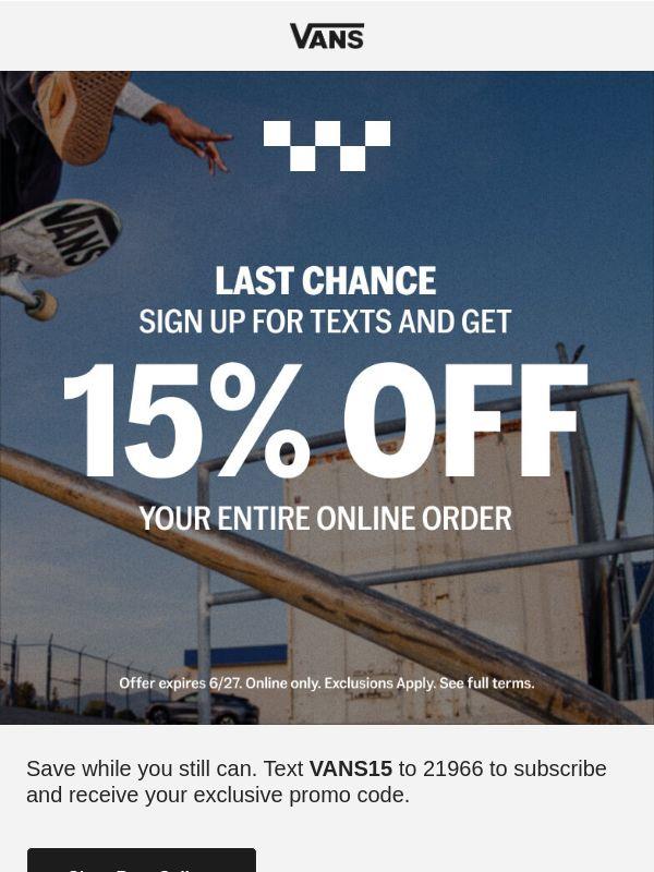 15% off is waving goodbye 👋