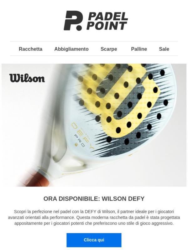 🆕 ORA DISPONIBILE: Racchetta da padel Wilson Defy