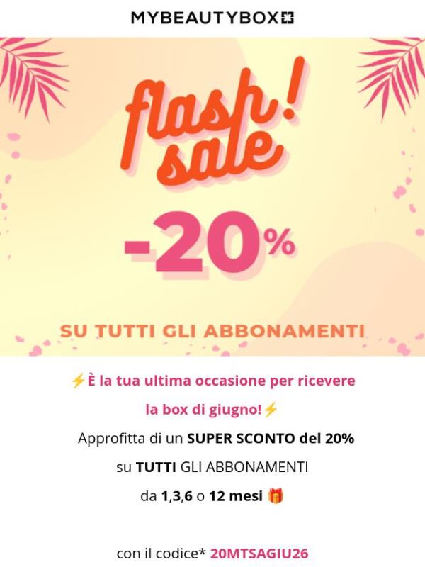 ⏳Ultima chance: -20% su tutti gli abbonamenti