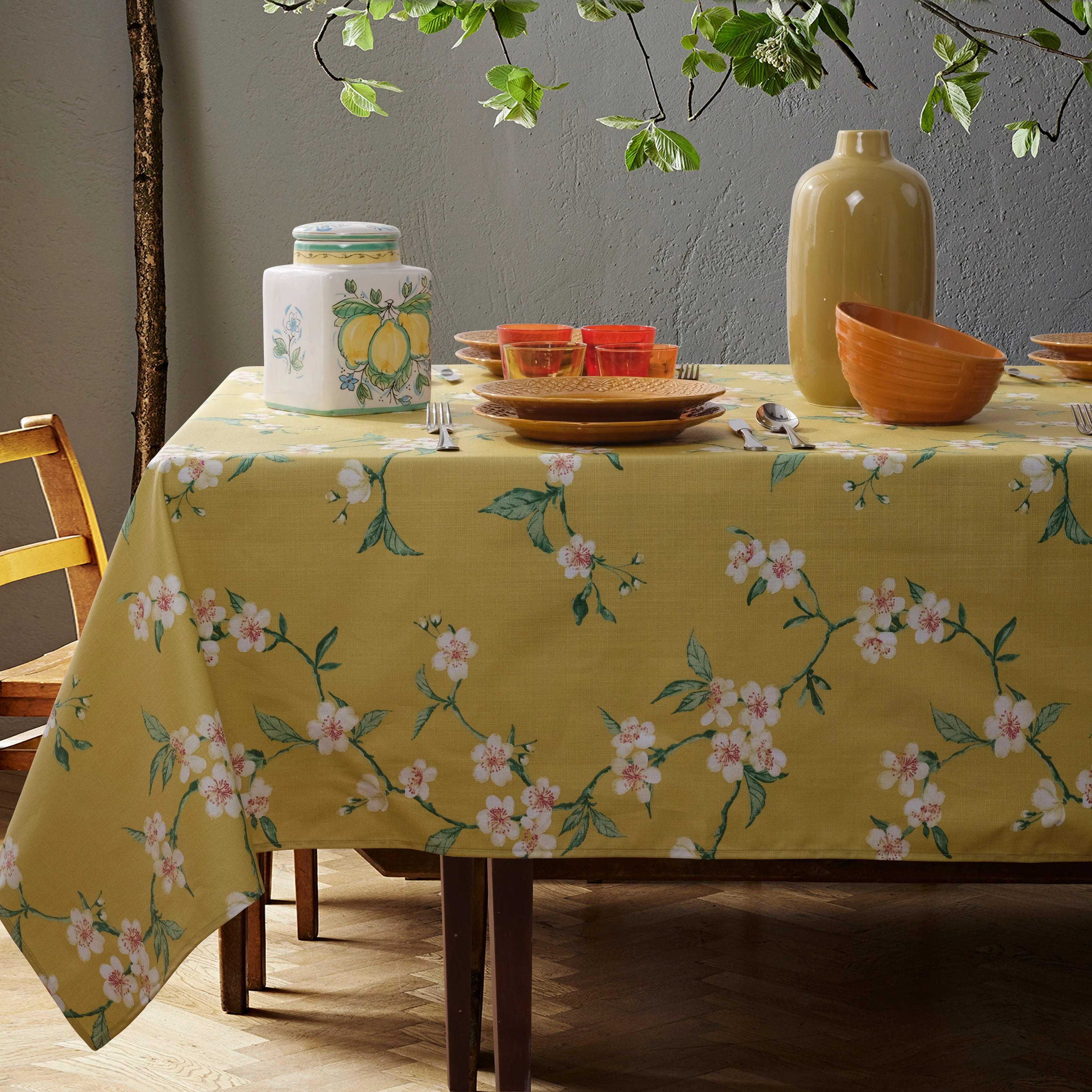 Image of Tovaglia in Cotone Resinato <br>Fantasia Floreale - <b>Fleur