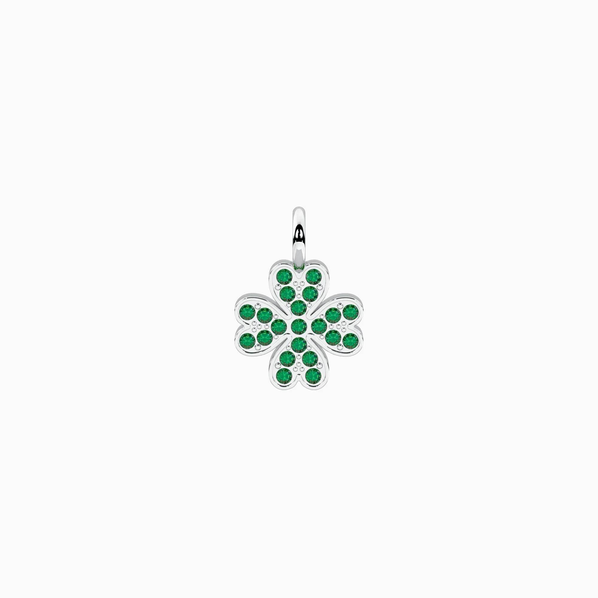 Image of Ciondolo quadrifoglio con cristalli QUADRIFOGLIO