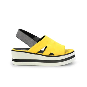 Gianmarco Sorelli Sandalo Donna Platform con Zeppa in Camoscio Giallo