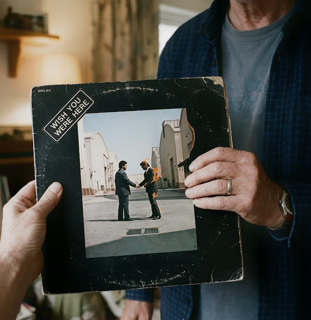 Un vinile vintage di Wish You Were Here