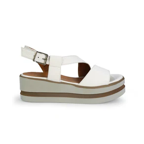 Gianmarco Sorelli Sandalo Donna Platform con Zeppa in Pelle Bianca
