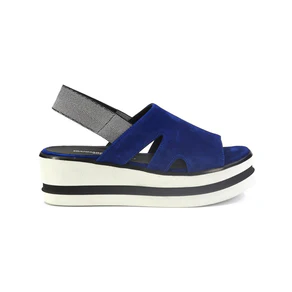 Gianmarco Sorelli Sandalo Donna Platform con Zeppa in Camoscio Blu