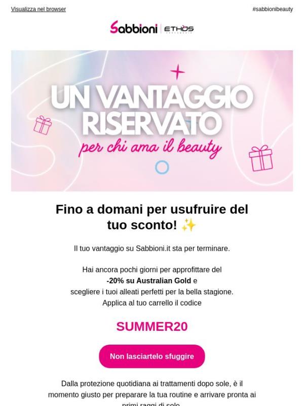 ☀️ Ultime ore: -20% su Australian Gold