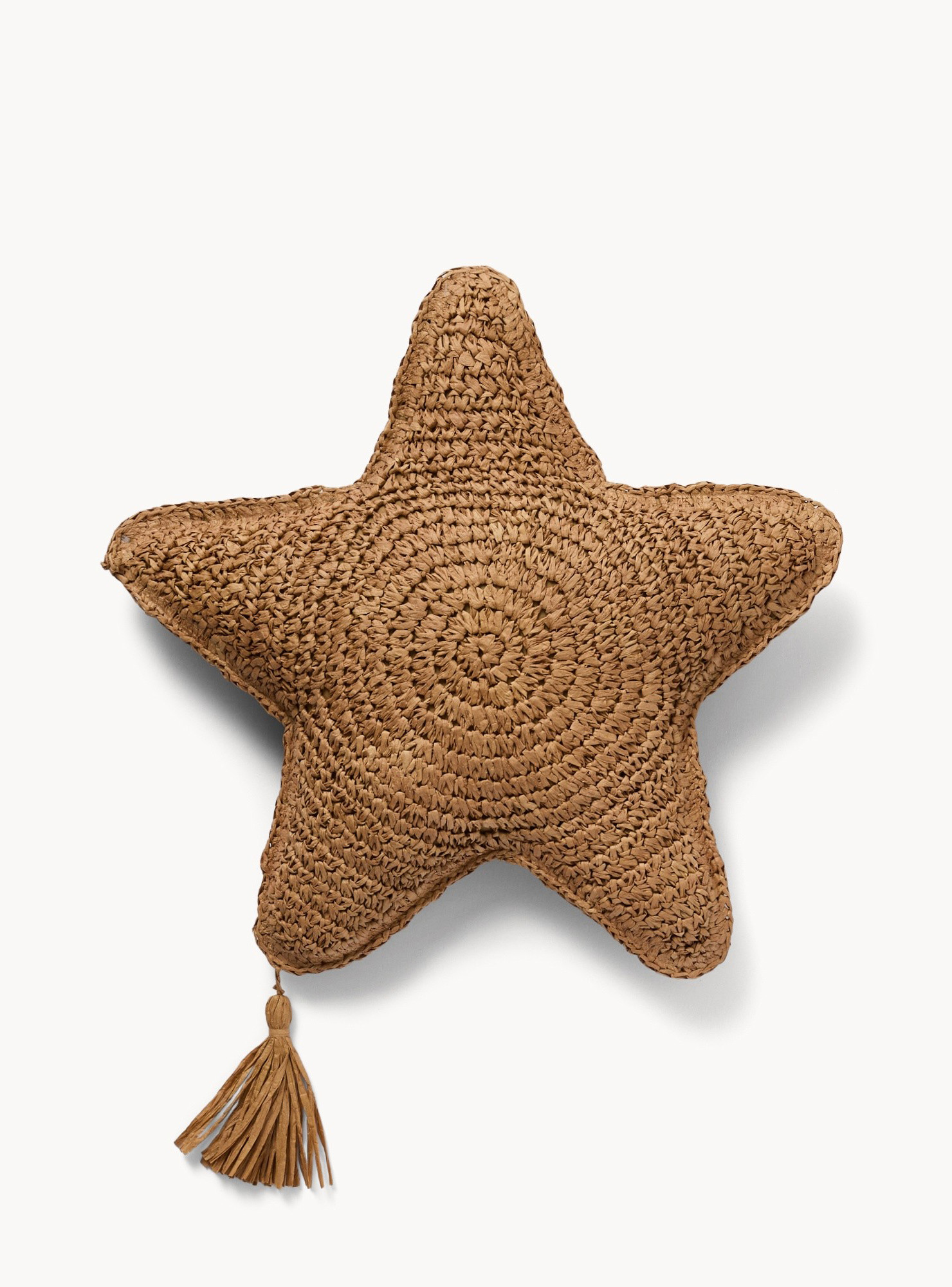 Cuscino stella in rafia