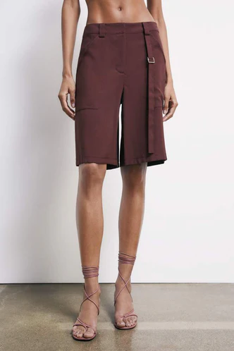 Bermuda in Tencel / Marrone