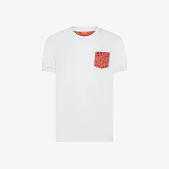 T-Shirt in Cotone con Taschino / Bianco