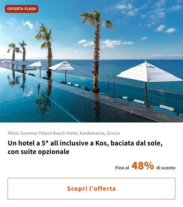 Un hotel a 5* all inclusive a Kos, baciata dal sole, con suite opzionale